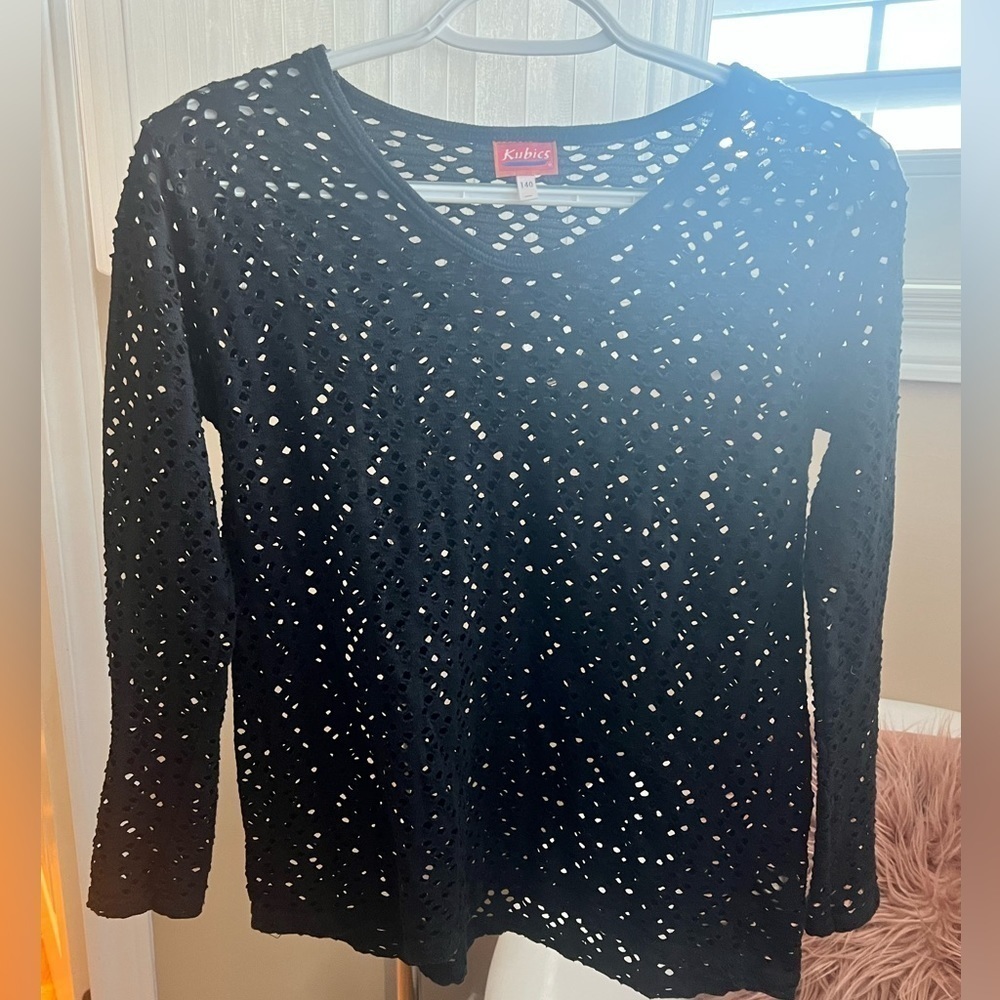 See through long sleeve top